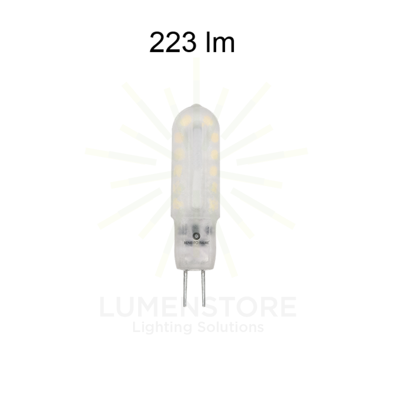 lampadina led long uniform-line g4 1.6w luce calda 830 beneito faure