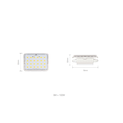 lampadina led lineal r7s 9w luce calda 830 beneito faure