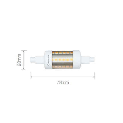 lampadina led lineal tubular r7s 5w luce calda 830 beneito faure