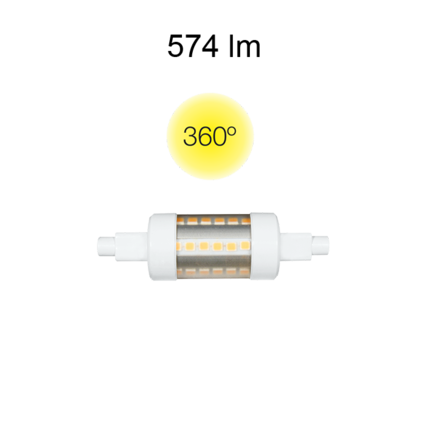 lampadina led lineal tubular r7s 5w luce calda 830 beneito faure