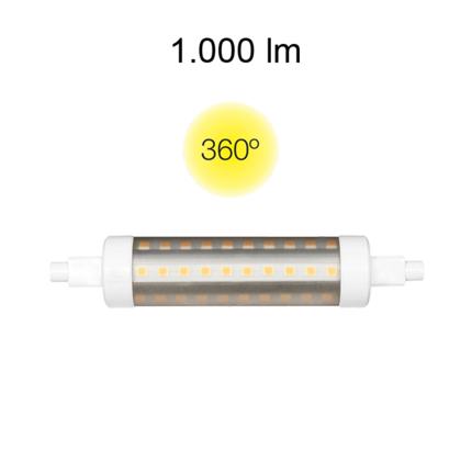 lampadina led lineal tubular r7s 9w luce calda 830 beneito faure