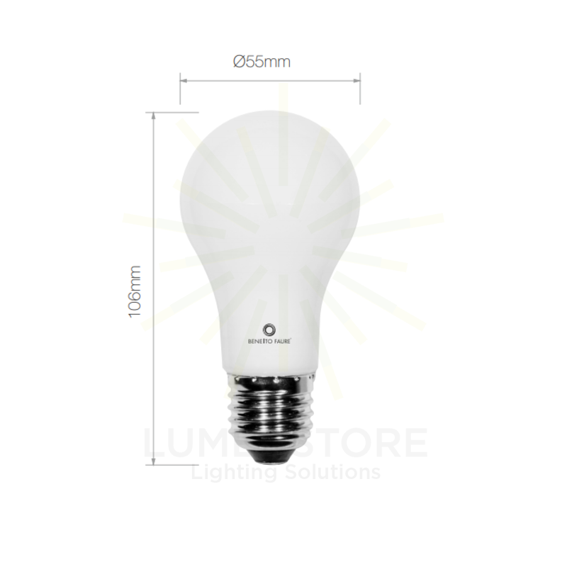 lampadina led standard e27 6w luce naturale 840 beneito faure