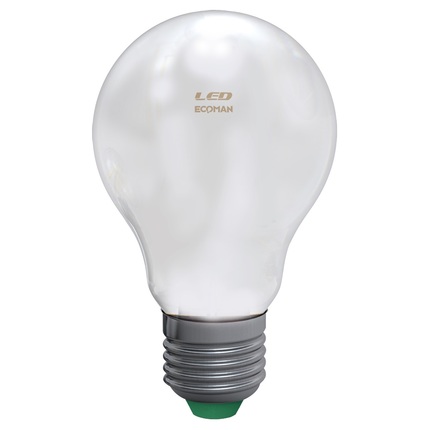 lampadina led goccia e27 5w luce fredda 6000k ecoman vetro ghiaccio