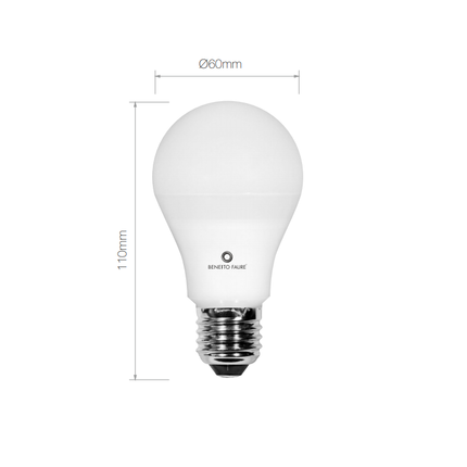 lampadina led standard e27 9w luce naturale 840 beneito faure