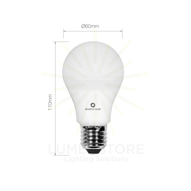 lampadina led standard e27 9w luce naturale 840 beneito faure