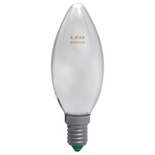 lampadina led candela e14 4w luce fredda 6000k ecoman vetro ghiaccio