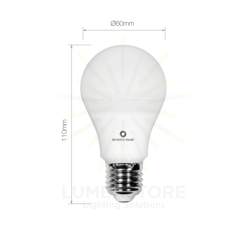 lampadina led standard e27 10w luce calda 827 beneito faure dimmerabile