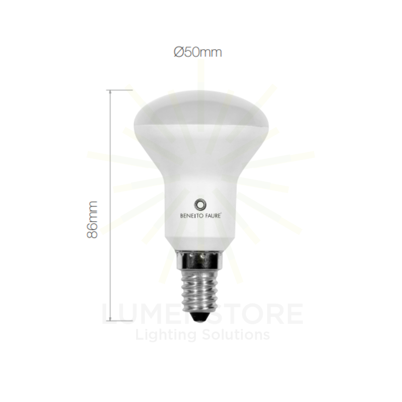 lampadina led r-50 e14 5w luce calda 830 beneito faure