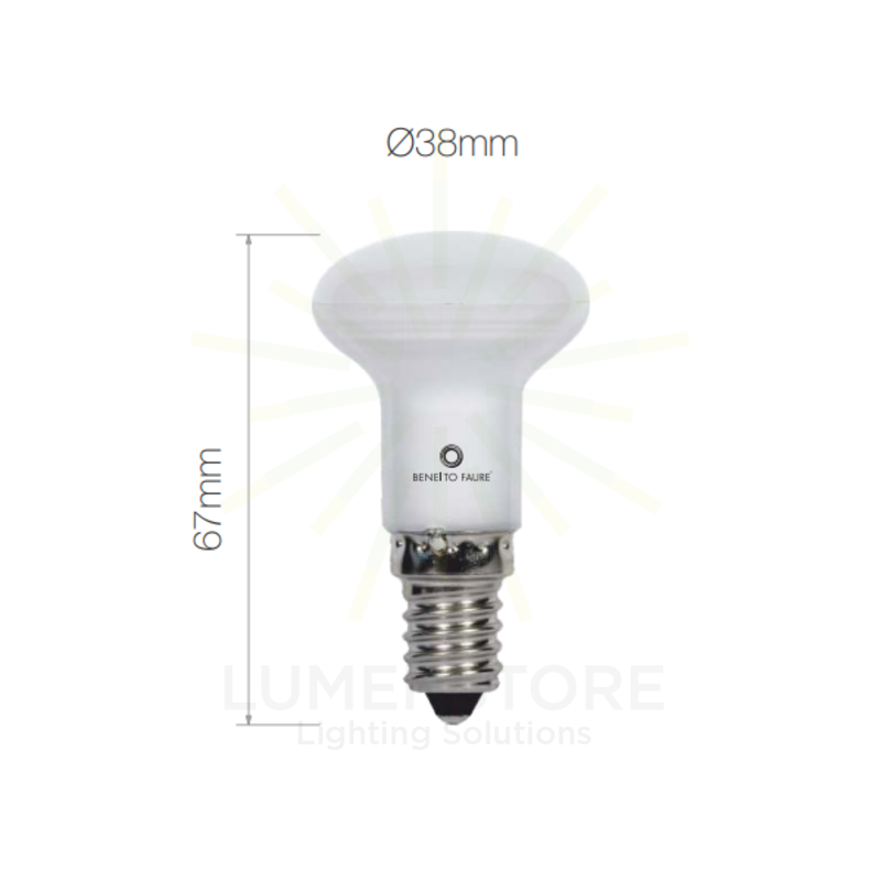 lampadina led r-39 e14 3w luce calda 830 beneito faure