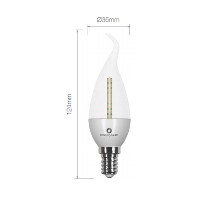 lampadina led flama deco transparent e27 4w luce calda 827 beneito faure