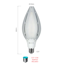 lampadina led noa e27/e40 80w luce calda 822 beneito faure ip65