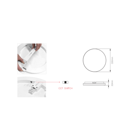plafoniera led da soffitto 25w 220/240v cct bianco ip40 beneito faure 4500v2