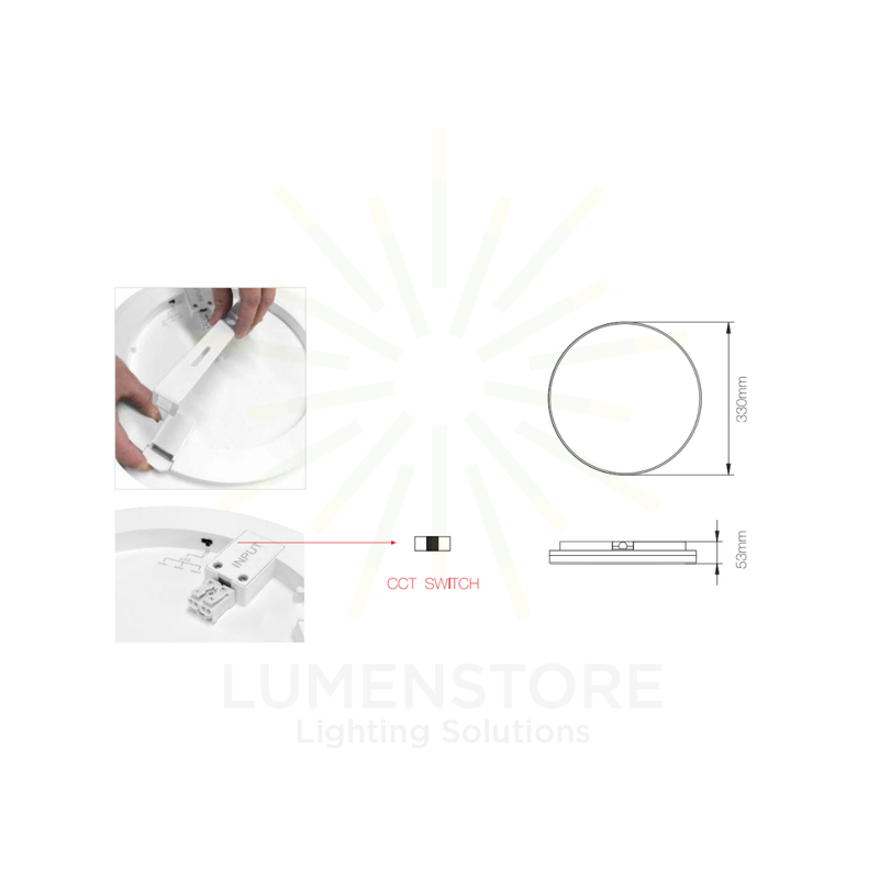 plafoniera led da soffitto 25w 220/240v cct bianco ip40 beneito faure 4500v2