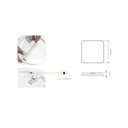plafoniera led da soffitto 25w 220/240v cct bianco ip40 beneito faure 4499v2