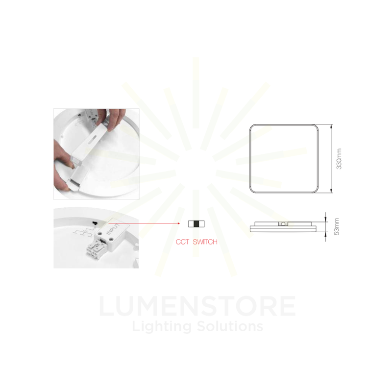 plafoniera led da soffitto 25w 220/240v cct bianco ip40 beneito faure 4499v2