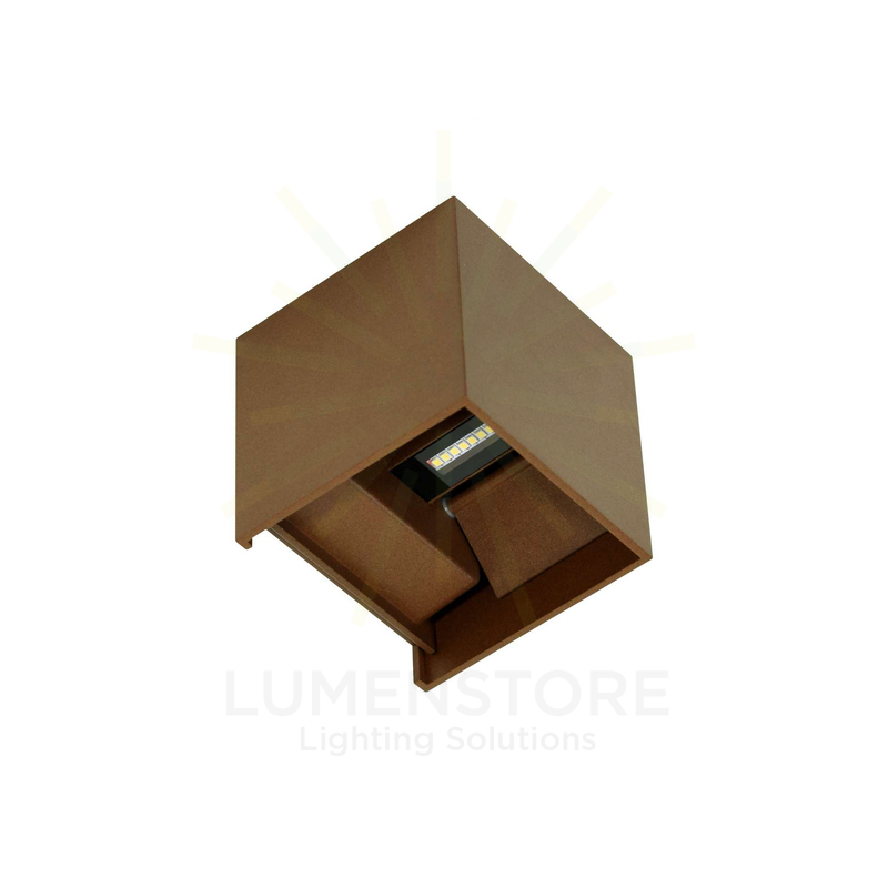 applique da esterno lek 6.8w luce calda 830 beneito faure corten ip54