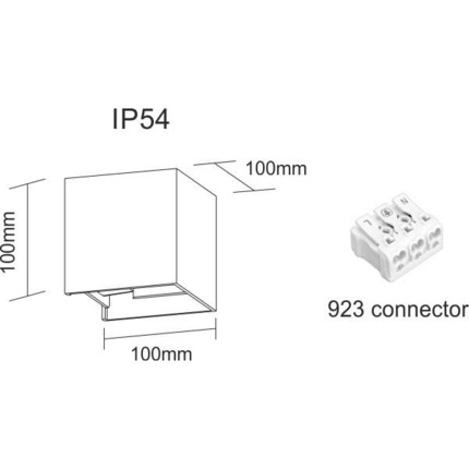 applique da esterno lek 6.8w luce calda 827 beneito faure bianco ip54