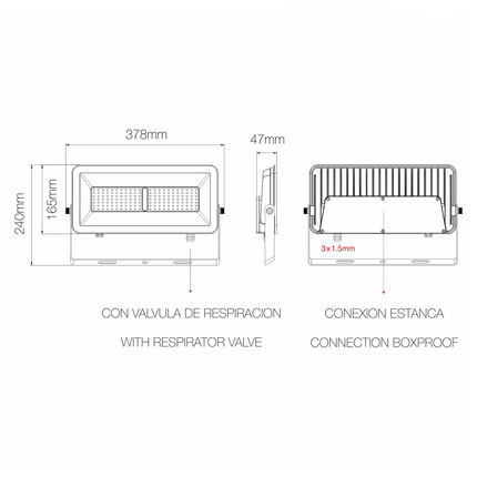 proiettore polaris 100w luce calda 830 beneito faure nero ip65 ik08