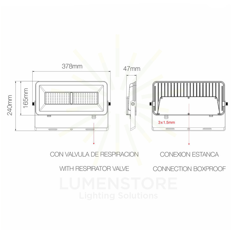 proiettore polaris 100w luce calda 830 beneito faure nero ip65 ik08