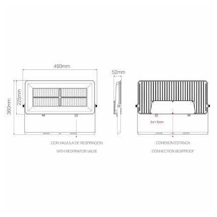 proiettore polaris 200w luce naturale 840 beneito faure nero ip65 ik08