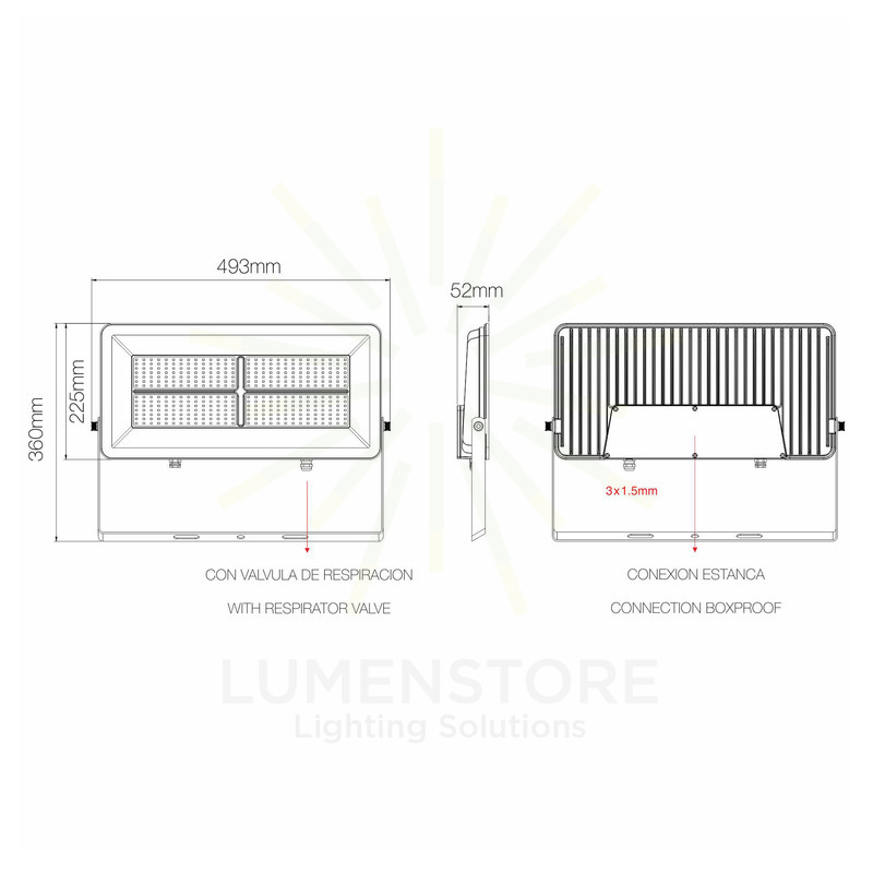 proiettore polaris 200w luce naturale 840 beneito faure nero ip65 ik08