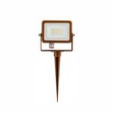 proiettore sky 10w luce verde beneito faure corten con picchetto ip65 ik08