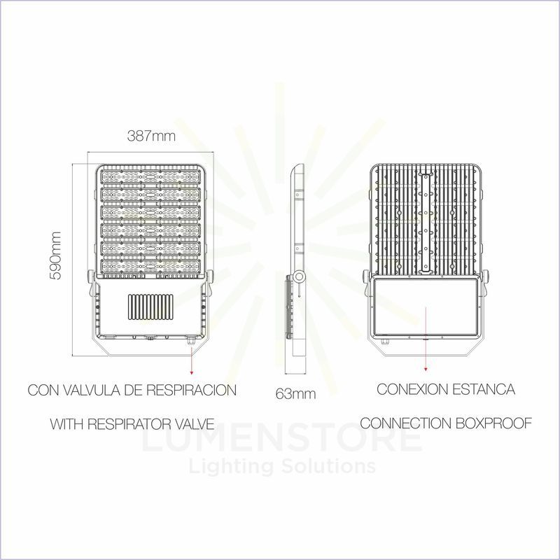 proiettore krion 400w luce fredda 850 beneito faure nero ip65 ik10