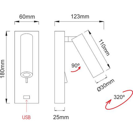 applique pure 4w luce calda 2700k beneito faure bianco dimmerabile