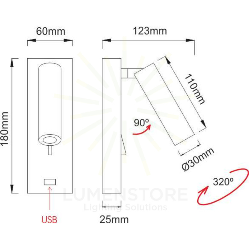 applique pure 4w luce calda 2700k beneito faure bianco dimmerabile