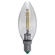 lampadina led candela e14 2w luce calda 3000k ecoman vetro trasparente