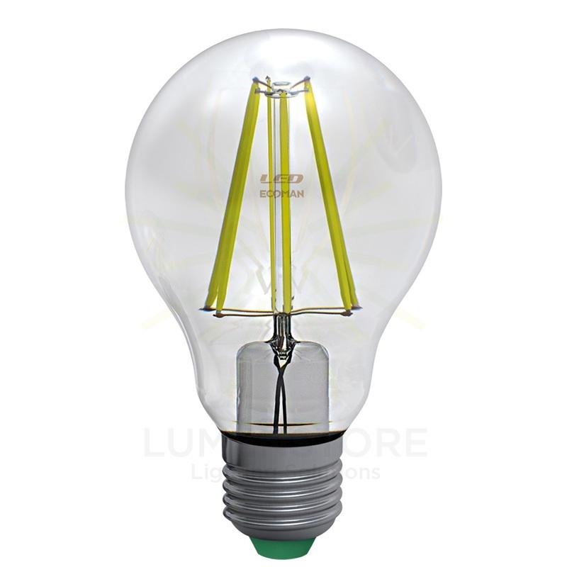 Lampadina LED Sfera E27 12W luce fredda 6000K ECOMAN vetro trasparente