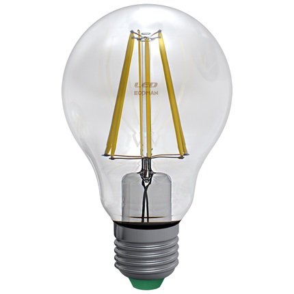 Lampadina LED Goccia E27 12W luce calda 3000K ECOMAN vetro