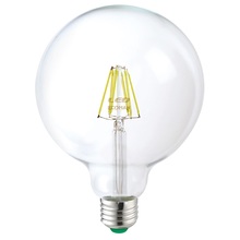 lampadina led globo g125 e27 10w luce fredda 6000k ecoman vetro trasparente