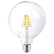 lampadina led globo g125 e27 10w luce calda 3000k ecoman vetro trasparente