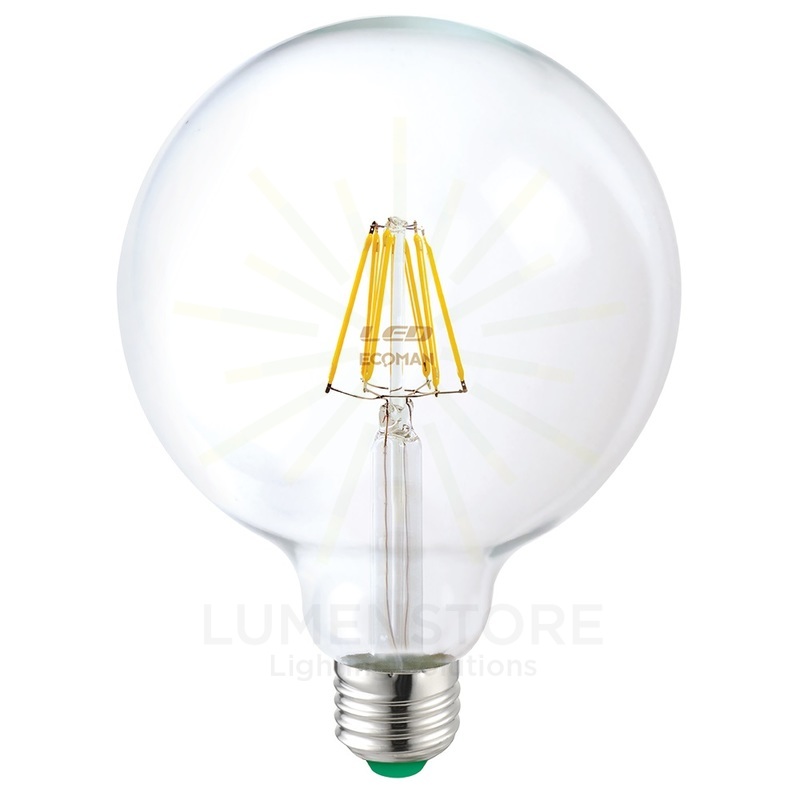 Lampadina LED Globo G125 E27 10W luce calda 3000K ECOMAN vetro