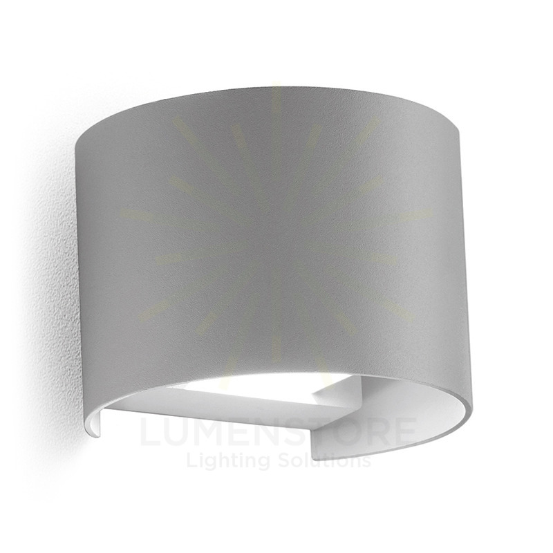 applique henk-r 2x5w luce calda 3000k gealed alluminio ip54