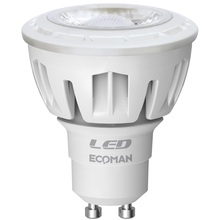lampadina led dicroica gu10 6w luce calda 3000k ecoman