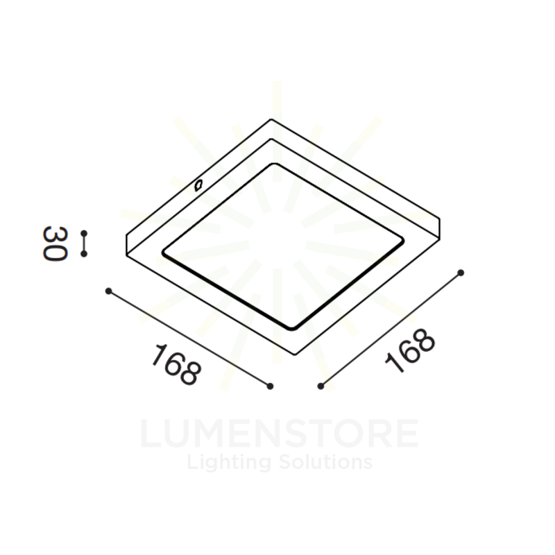 plafoniera sham 12w luce calda 3000k gealed quadrato medio bianco