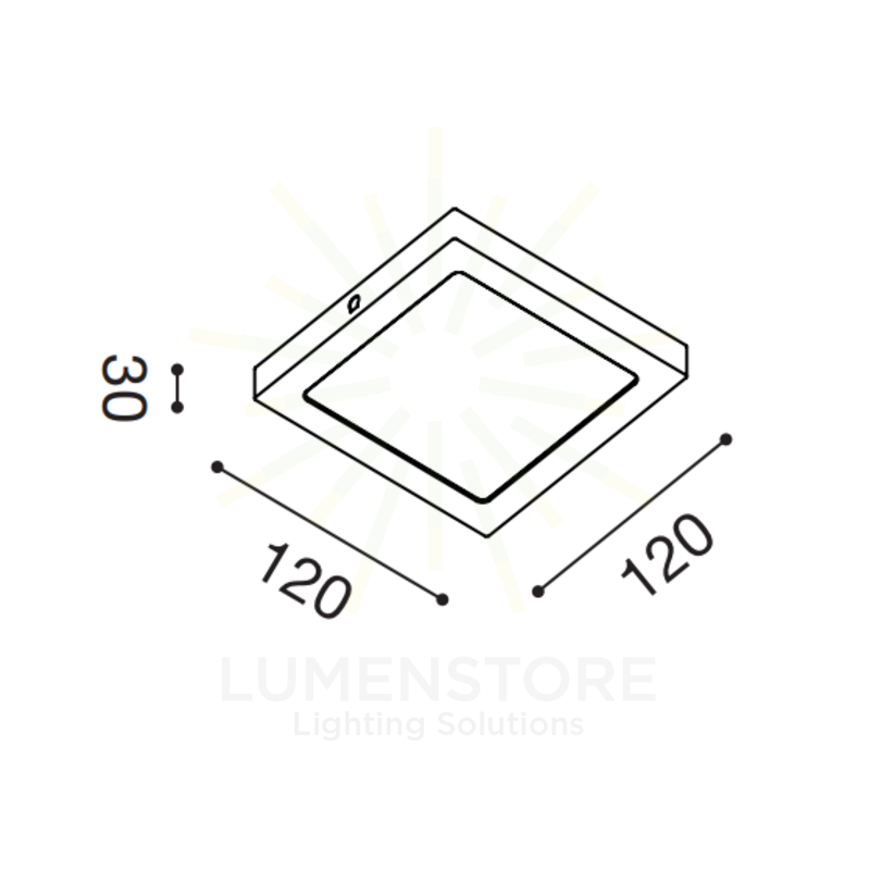 plafoniera sham 6w luce calda 3000k gealed quadrato piccolo bianco