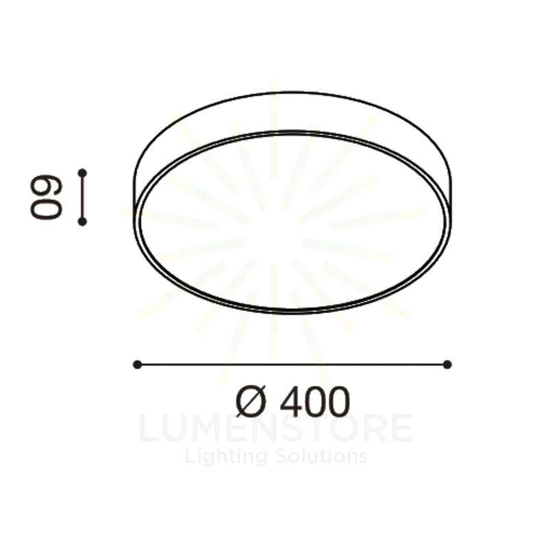 plafoniera biham 40w luce calda 3000k gealed tondo piccolo bianco