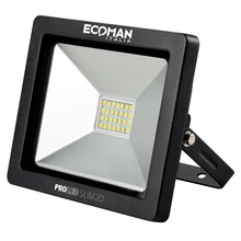 proiettore led proled 20w luce naturale 4000k ecoman nero ip65 mini slim