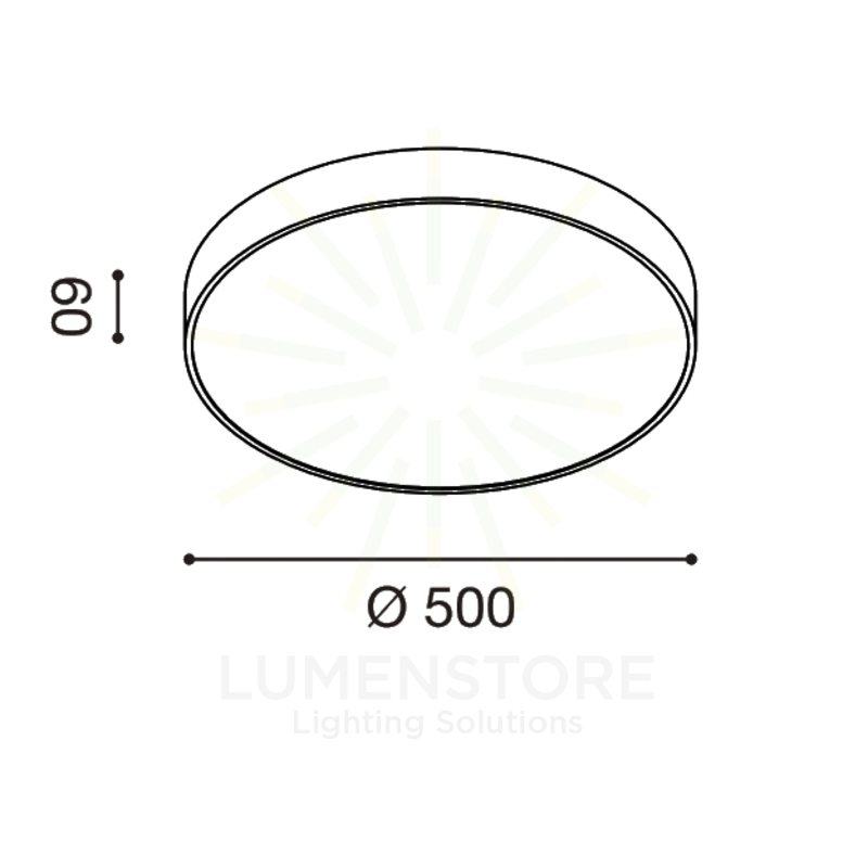 plafoniera biham 50w luce calda 3000k gealed tondo medio bianco