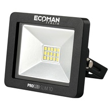 proiettore led proled 10w luce naturale 4000k ecoman nero ip65 mini slim