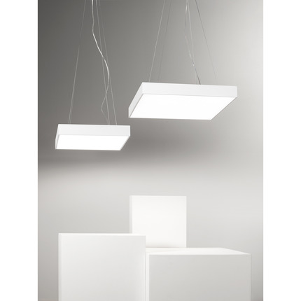 plafoniera biham 40w luce naturale 4000k gealed quadrato piccolo bianco