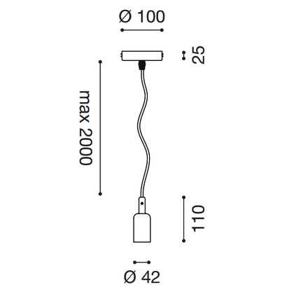 pendente portalampada flute e27 gealuce bianco