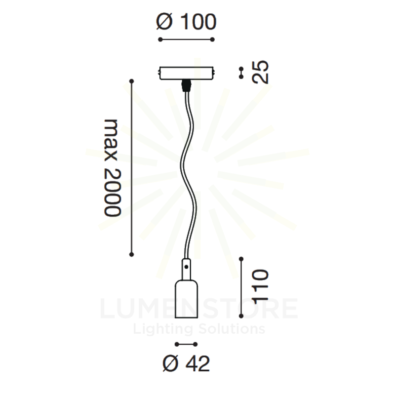 pendente portalampada flute e27 gealuce bianco