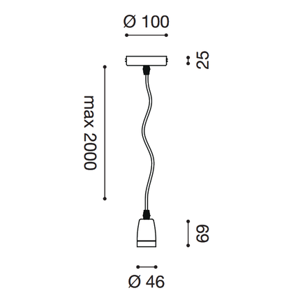 pendente portalampada flip e27 gealuce grigio