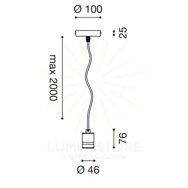 pendente portalampada flash 092 e27 gealuce ottone