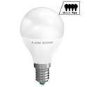 lampadina led sfera e14 6w luce calda 3000k ecoman vetro ghiaccio confezione 4 pezzi