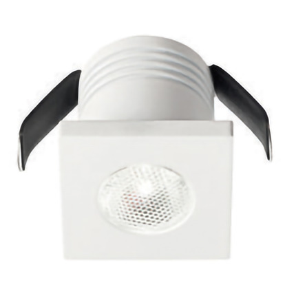 faretto glam 3w luce calda 3000k gealed quadrato ad incasso bianco